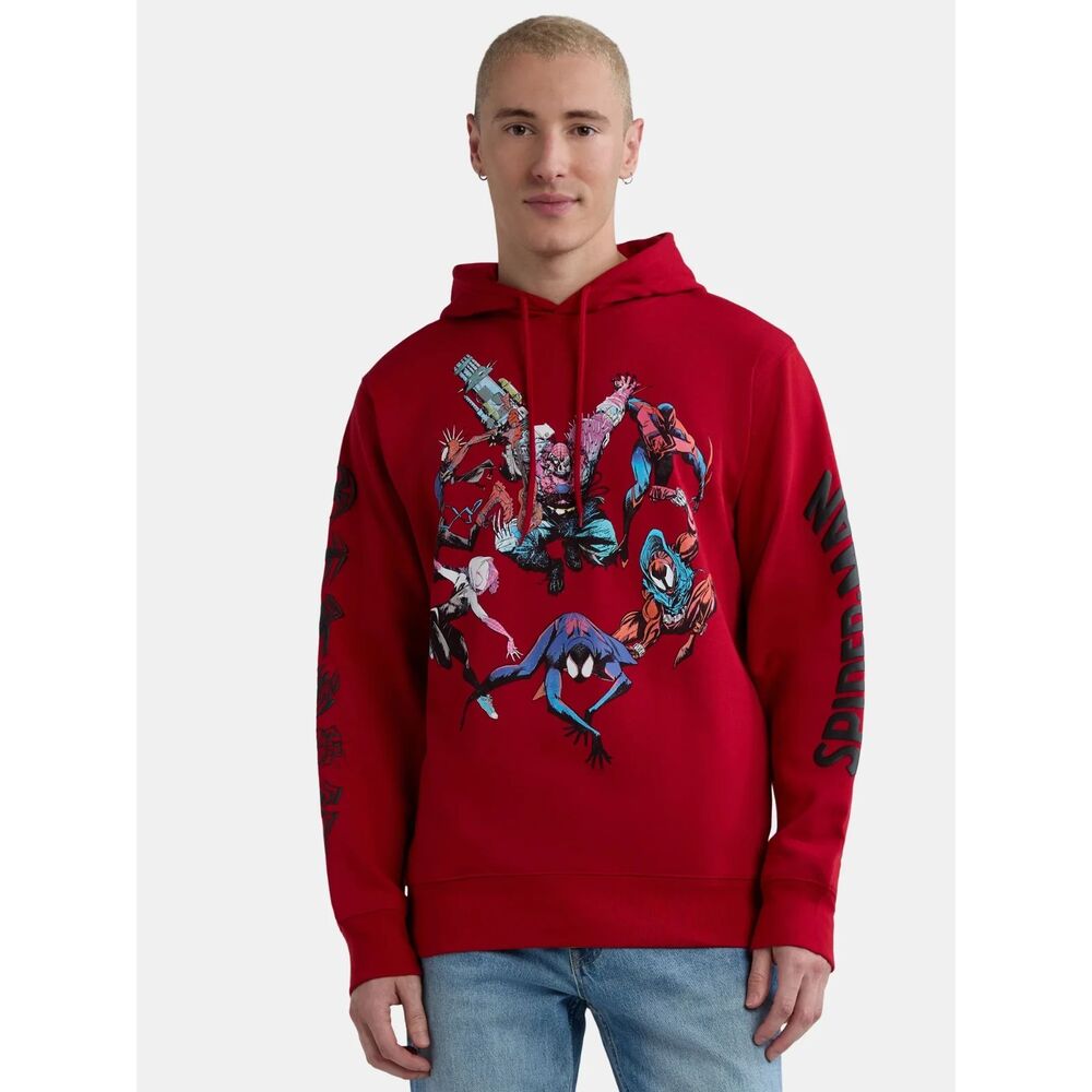 NWT Spider-Man Men's Spidey Group Graphic Hoodie, Size XL